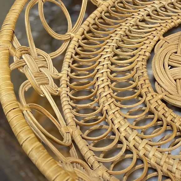 Vintage 10” Round Open Weave Woven Old World Basket Natural - Picture 6 of 9